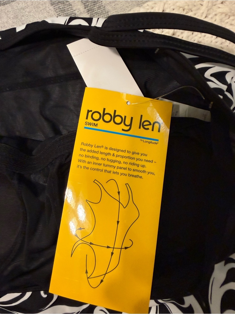 New Robby Len Colonial Paisley One Piece Tummy Shaper Swimdress size 14 - Picture 7 of 13